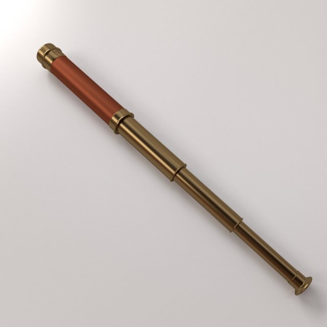 old telescope 3D Model .c4d .max .obj .3ds .fbx .stl .blend 