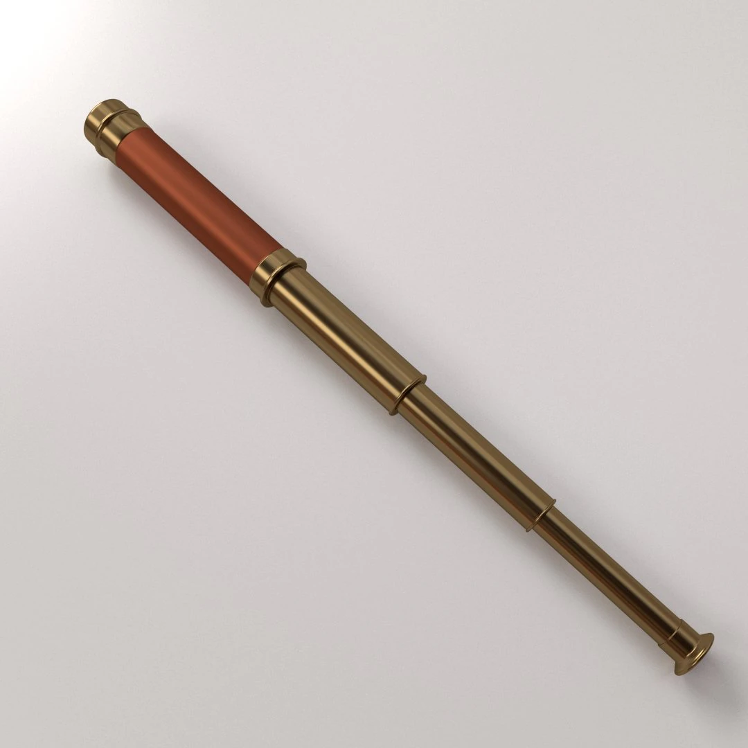 old telescope 3D Model .c4d .max .obj .3ds .fbx .stl .blend