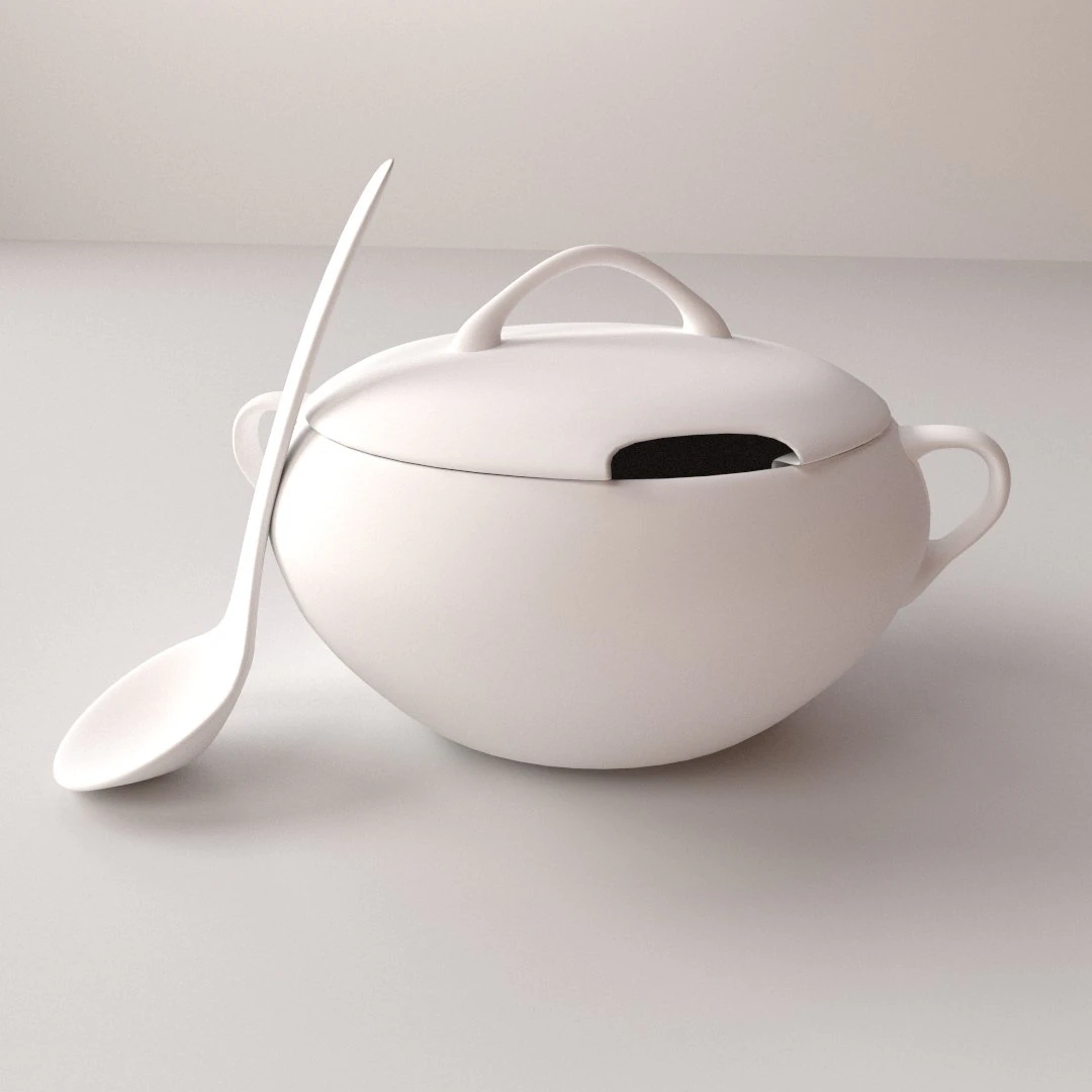 soup tureen 3D Model .c4d .max .obj .3ds .fbx .stl .blend 