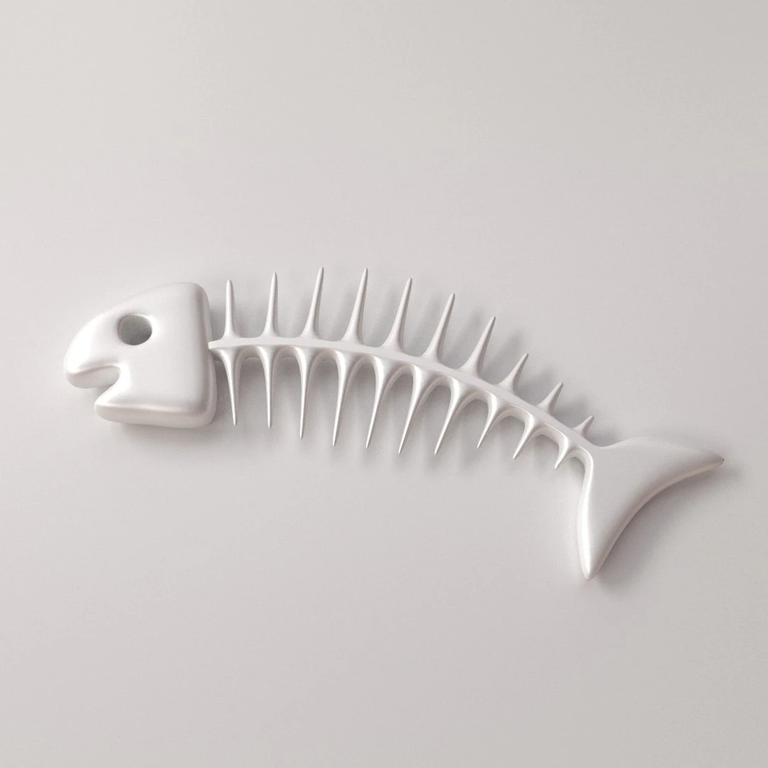 fish bone 3D Model .c4d .max .obj .3ds .fbx .stl .blend 