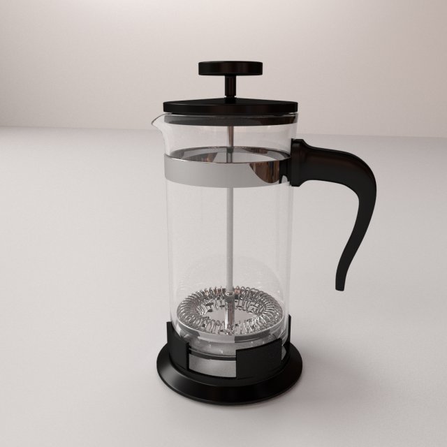 french press 3D Model .c4d .max .obj .3ds .fbx .stl .blend 