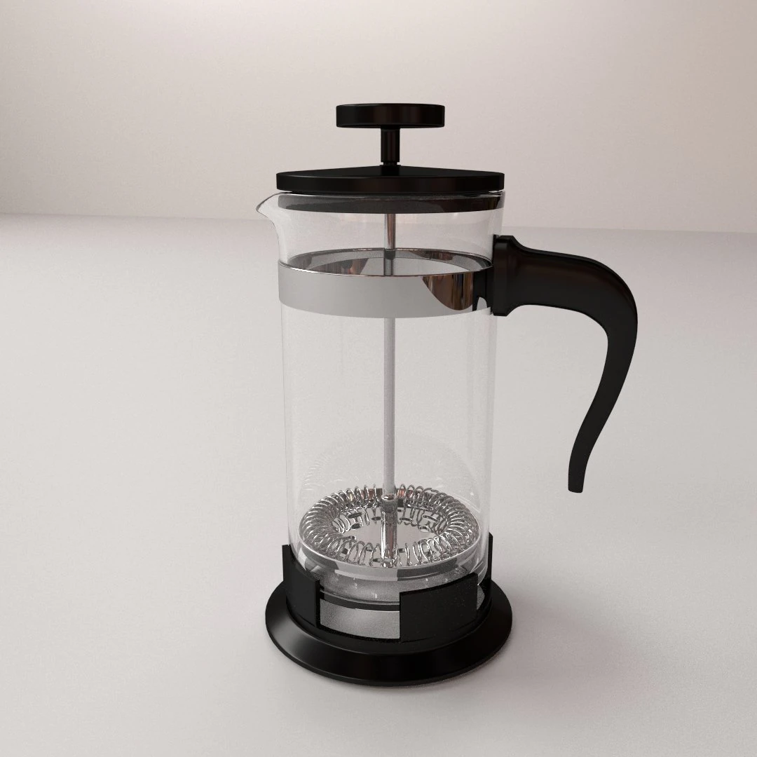 french press 3D Model .c4d .max .obj .3ds .fbx .stl .blend 