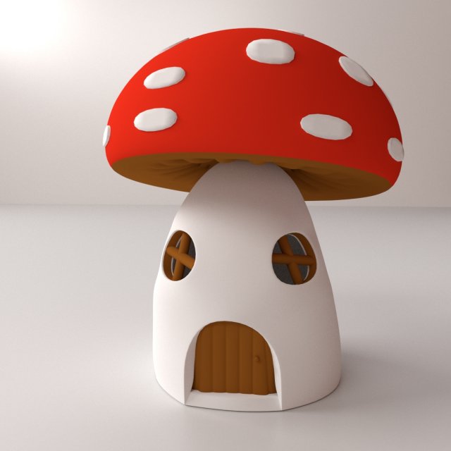mushroom house 3D 모델 .c4d .max .obj .3ds .fbx .stl .blend 