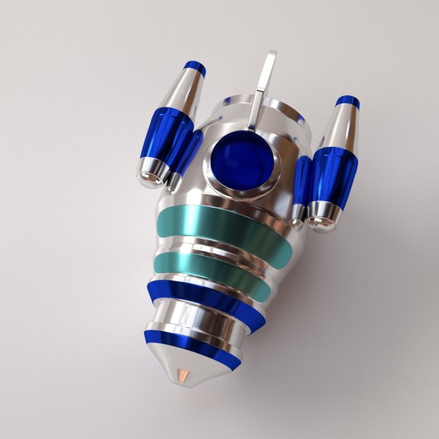 retro space ship 3D Модель .c4d .max .obj .3ds .fbx .stl .blend 