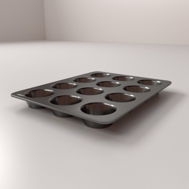 muffin pan 3D Model .c4d .max .obj .3ds .fbx .stl .blend 