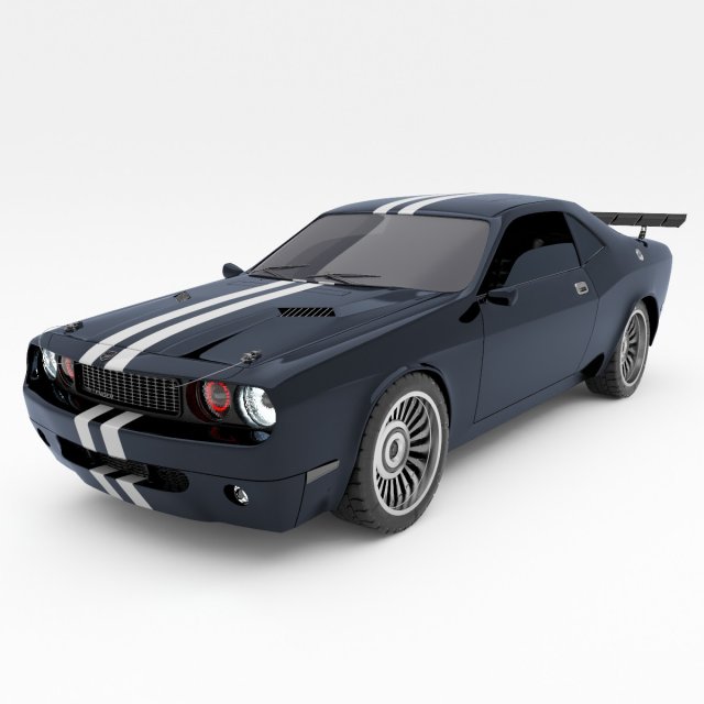 dodge challenger 2008 Model 3D .c4d .max .obj .3ds .fbx .stl .blend 