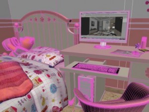 cute kid bed room 3D Model