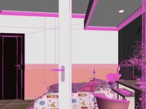 cute kid bed room 3D Model