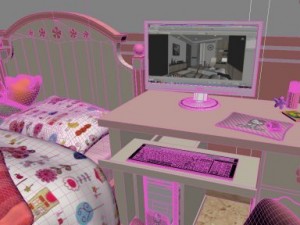 cute kid bed room 3D Model