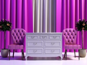 classic velvet chair and candice dresser Modèle 3D