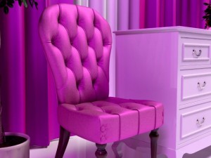 classic velvet chair and candice dresser 3D Model