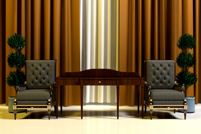 helen arm chair and writing desk Model 3D .c4d .max .obj .3ds .fbx .stl .blend 