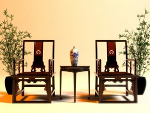 geleneksel &Ccedil;in koltuk 3D Model