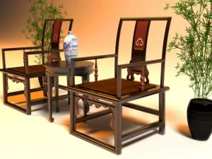 traditional chinese arm chair 3D Model