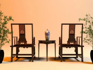 traditional chinese arm chair 3D Model