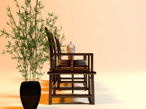 traditional chinese arm chair 3D Model