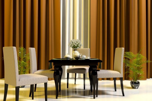 hellen dinning set 3Dモデル .c4d .max .obj .3ds .fbx .stl .blend 