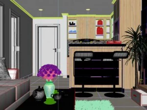 st&uuml;dyo tipi daire 3D Model