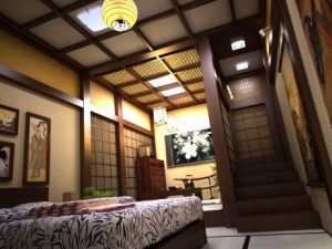 japanese traditional bed room Modelo 3D