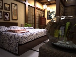 japanese traditional bed room Modelo 3D