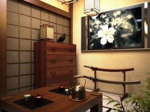 japanese traditional bed room Modelo 3D