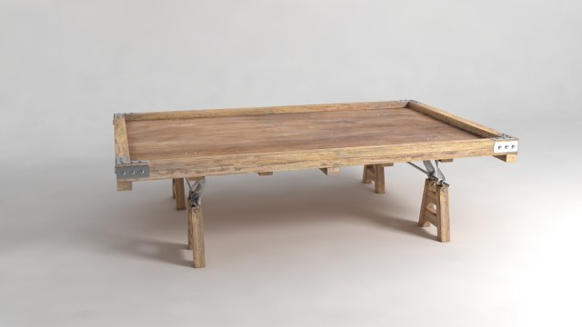 industrial coffee table 3D Model .c4d .max .obj .3ds .fbx .stl .blend 