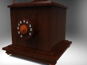 wooden nostalgic telephone 3D Model