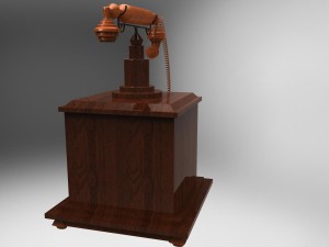 wooden nostalgic telephone 3D Model
