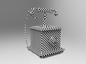 wooden nostalgic telephone 3D Model