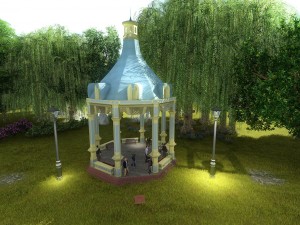 victorian style octogonal gazebo 3D Model