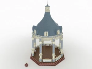 victorian style octogonal gazebo 3D Model