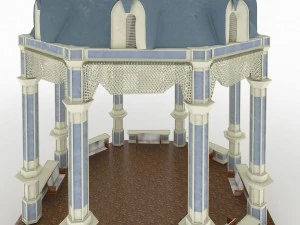 victorian style octogonal gazebo 3D Model