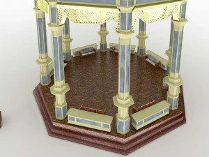 victorian style octogonal gazebo 3D Model