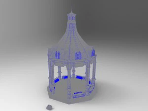 victorian style octogonal gazebo 3D Model