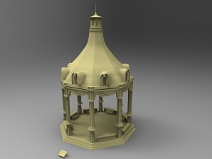 victorian style octogonal gazebo Modelo 3D