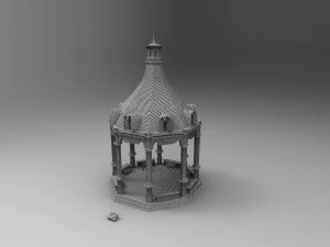 victorian style octogonal gazebo 3D Model