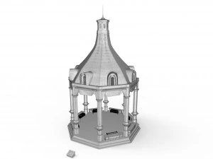 victorian style octogonal gazebo 3D Model