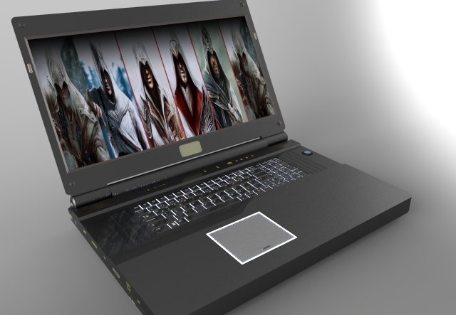 monster p570wm3d 173 3d laptop 3D Model .c4d .max .obj .3ds .fbx .stl .blend 