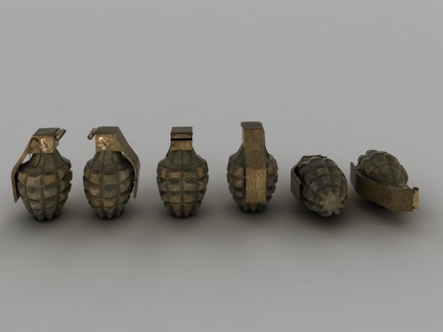 hand grenade Modello 3D .c4d .max .obj .3ds .fbx .stl .blend