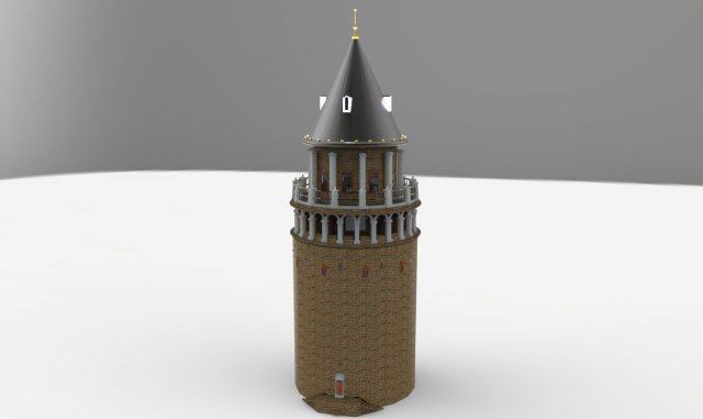galata tower 3D 模型 .c4d .max .obj .3ds .fbx .stl .blend 