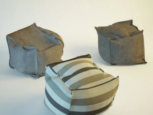 three models pouf 3D Model