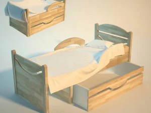 baby bed two variants 3D Model