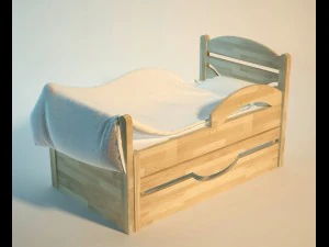 baby bed two variants 3D Model