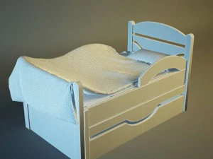 baby bed two variants 3D Model