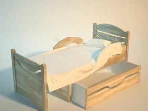 baby bed two variants 3D Model