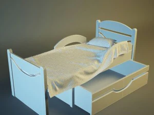 baby bed two variants 3D Model