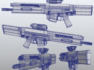 oblivion rifle Modello 3D