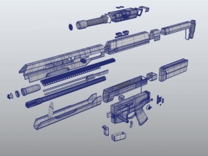 oblivion rifle Modello 3D