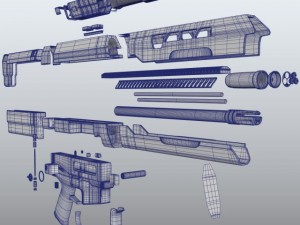 oblivion rifle Modello 3D