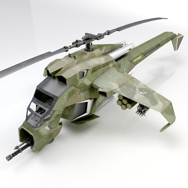 Helicopter assault prototype 3D Модель .c4d .max .obj .3ds .fbx .stl .blend 